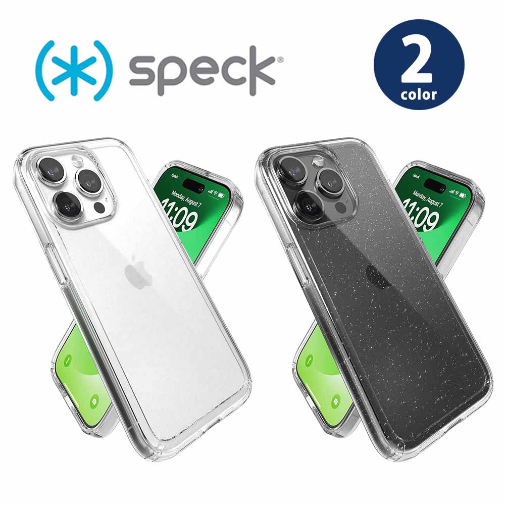 Speck スペック ジェムシェル クリア / グリッター 黄変防止 iPhone15/15Pro/15Plus/15ProMax ケース 全2色 GemShell Clear 落下防止 耐衝撃 マグセーフ