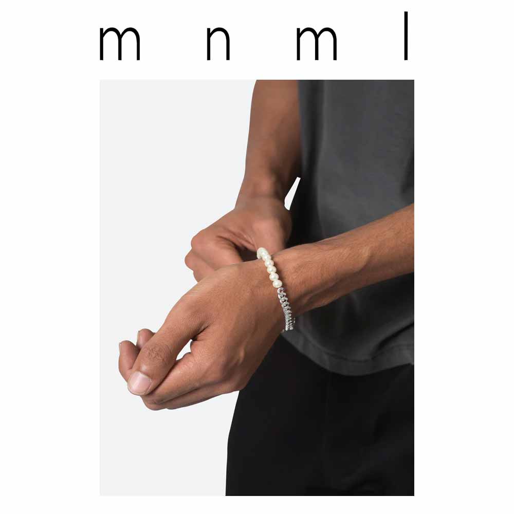 即納 mnml ミニマル パール チェーン ブレスレット PEARL AND CUBAN CHAIN BRACELET メンズ レディース 日本未発売