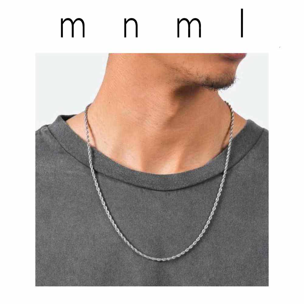 即納 mnml ミニマル ネックレス ロング ロープ チェーン A3 シルバー メンズ レディース 日本未発売