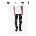 日本未発売 mnml ミニマル デニムパンツ M1 DENIM|ブラック 裾ジップ デニム パンツ ジーパン メンズ US限定 正規品