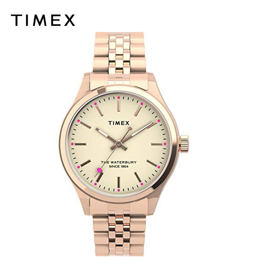 タイメックス 即納 TIMEX タイメックス レディース 腕時計 クォーツ 34mm ステンレススチール ローズゴールド/ネオンピンク TW2U23300 インディグロ 日本未発売