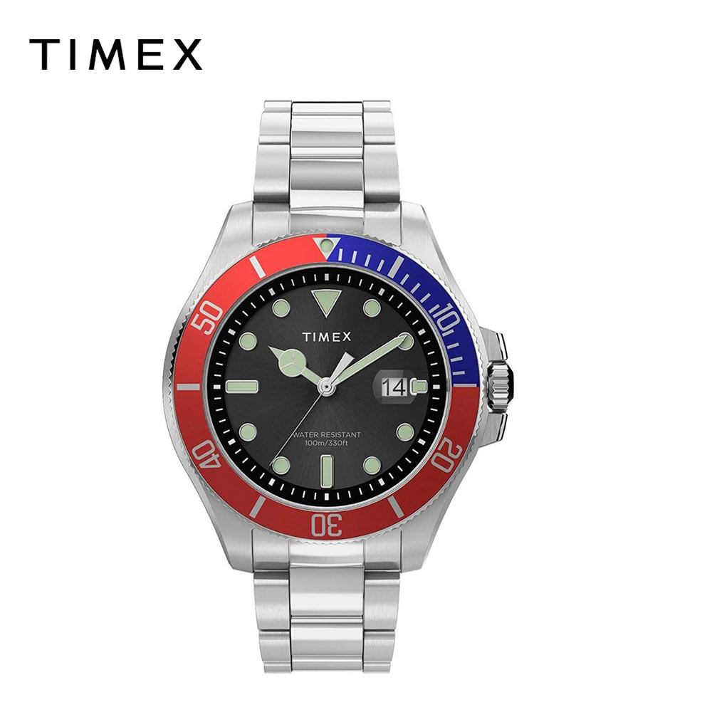 タイメックス 腕時計（メンズ） TIMEX タイメックス メンズ 腕時計 クォーツ シティコレクション Harborside Coast 43mm シルバー/ブラック/レッド/ブルー TW2U71900VQ 日本未発売