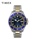 TIMEX タイメックス メンズ 腕時計 クォーツ シティコレクション Harborside Coast 43mm シルバー/ゴールド/ブルー TW2U71800VQ 日本未発売