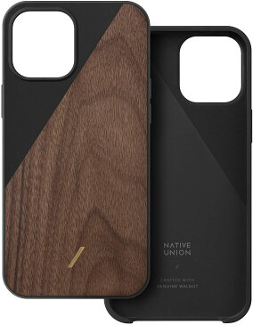 Native Union ネイティブユニオン iPhone 12/12Pro/12ProMax/12mini ケース Clic Wooden Case/ブラック ウォールナット 木目 スマホケース カバー 日本未発売 正規品