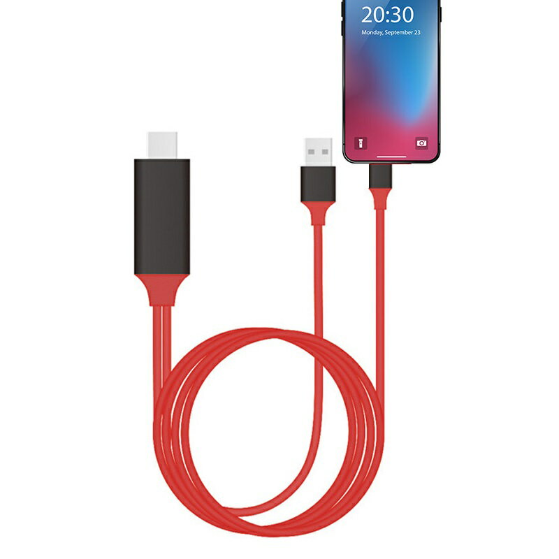 即納 iPhone iPad 対応 充電しながら 画面をテレビに映す HDMI 変換アダプタ 2m 全3色 1080P 高解像度 変換ケーブル ミラーリング プロジェクター