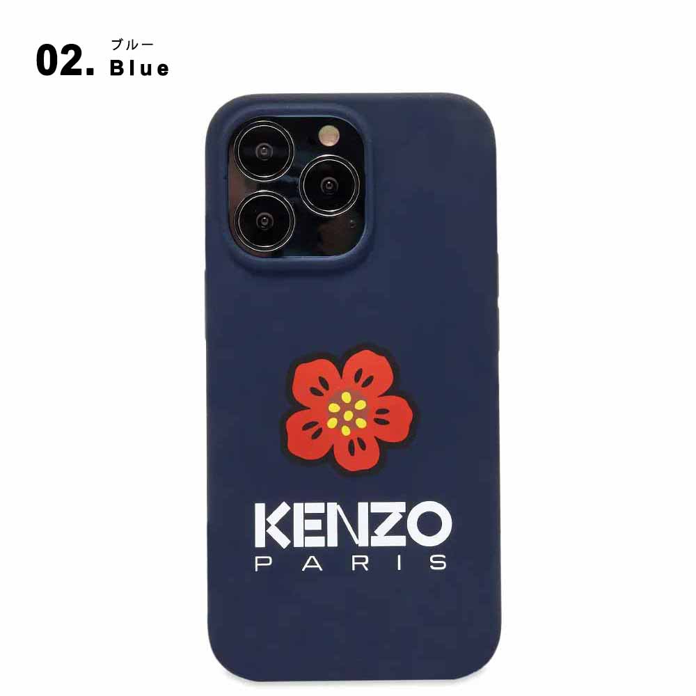 即納 日本未発売 KENZO ケンゾー iPhone13Pro/13ProMax ケース Nigo コラボ poppy ロゴ ブラック/ブルー アイフォンケース スマホケース カバー