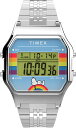 即納 TIMEX タイメックス 腕時計 クォーツ T80 34mm Peanuts Pride スヌーピー TW2V61300 シルバー 海外モデル リストウォッチ 日本未発売