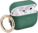即納 AirPods Pro 第2世代 エアーポッズ プロ 対応 カバー ケース ファブリック グリーン リング付 紛失防止 ワイヤレス充電 送料無料