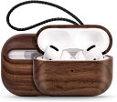 AirPods Pro 第2世代 エアーポッズ プロ 対応 カバー ケース 天然木 木製 クルミ ストラップ付き 紛失防止 ワイヤレス充電 送料無料