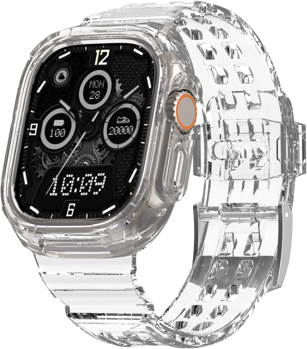 ラギッド 一体型 TPU ブラック クリア 頑丈 耐衝撃 傷つき防止 保護 ケース カバー スポーツ AppleWatch アップルウォッチ Ultra 49mm ウルトラ 送料無料