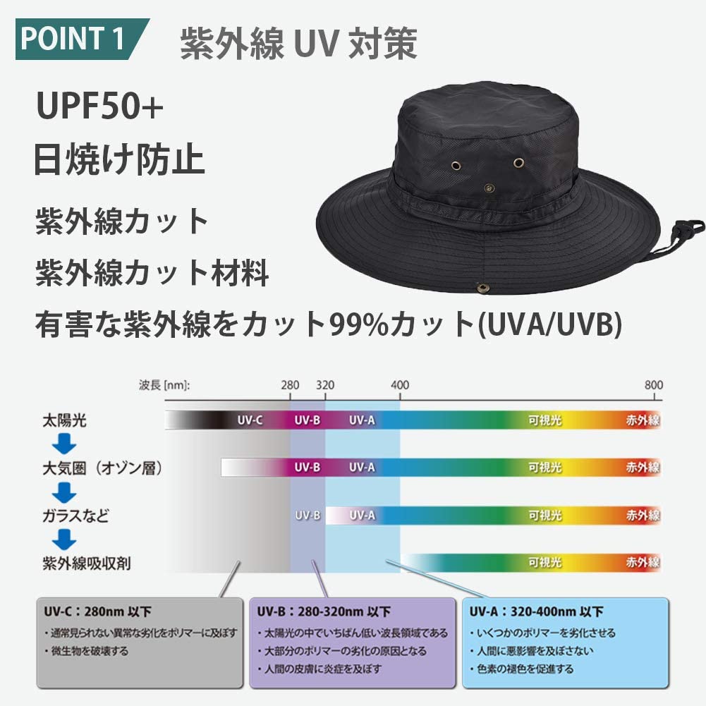 即納 紫外線対策 日よけ帽子 99％ UVカット 帽子 キャップ キャスケット ハット フリーサイズ コーヒー色 アウトドア メンズ レディース UPF50+ 日焼け防止 2