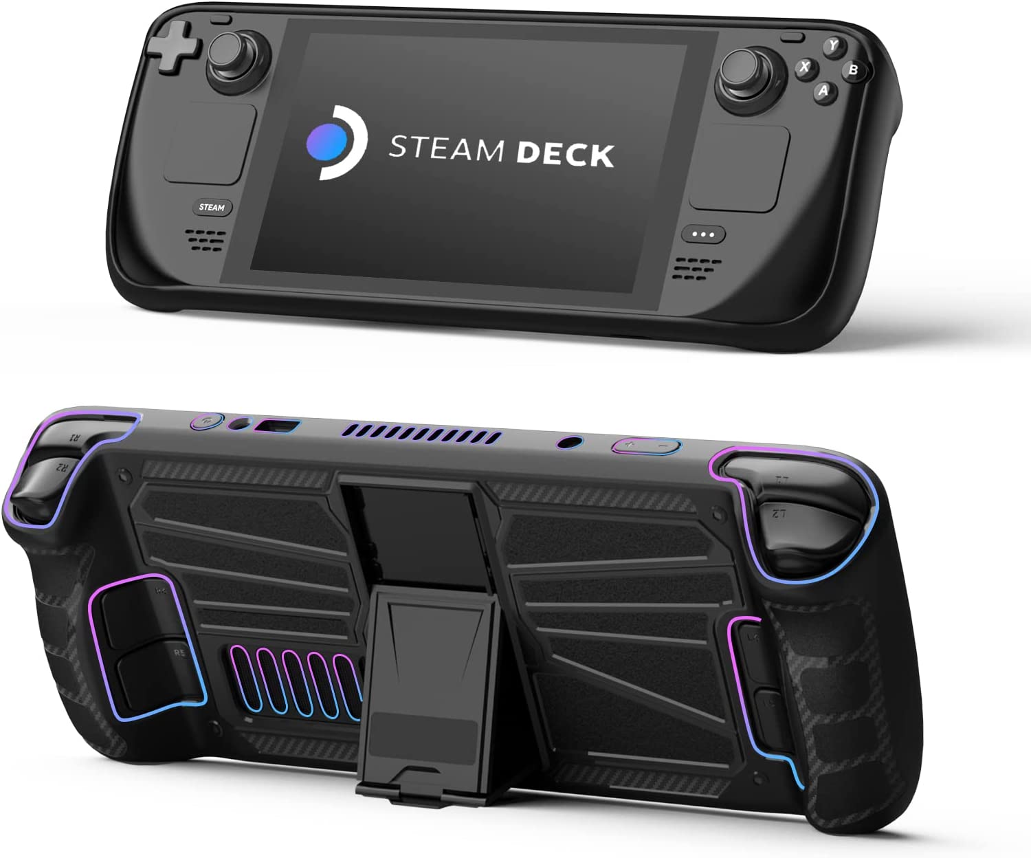 スチームデッキ Stream Deck ケース カバー ブラック色 TPU 衝撃吸収 保護カバー 傷防止 ゲーム ゲーミング 送料無料 日本未発売