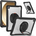 即納 ギャラクシー タブ Galaxy Tab A9+ 11インチ ケース 背面ケース シリコン PC素材 ショルダー 360°回転スタンド ブラック タブレッ...