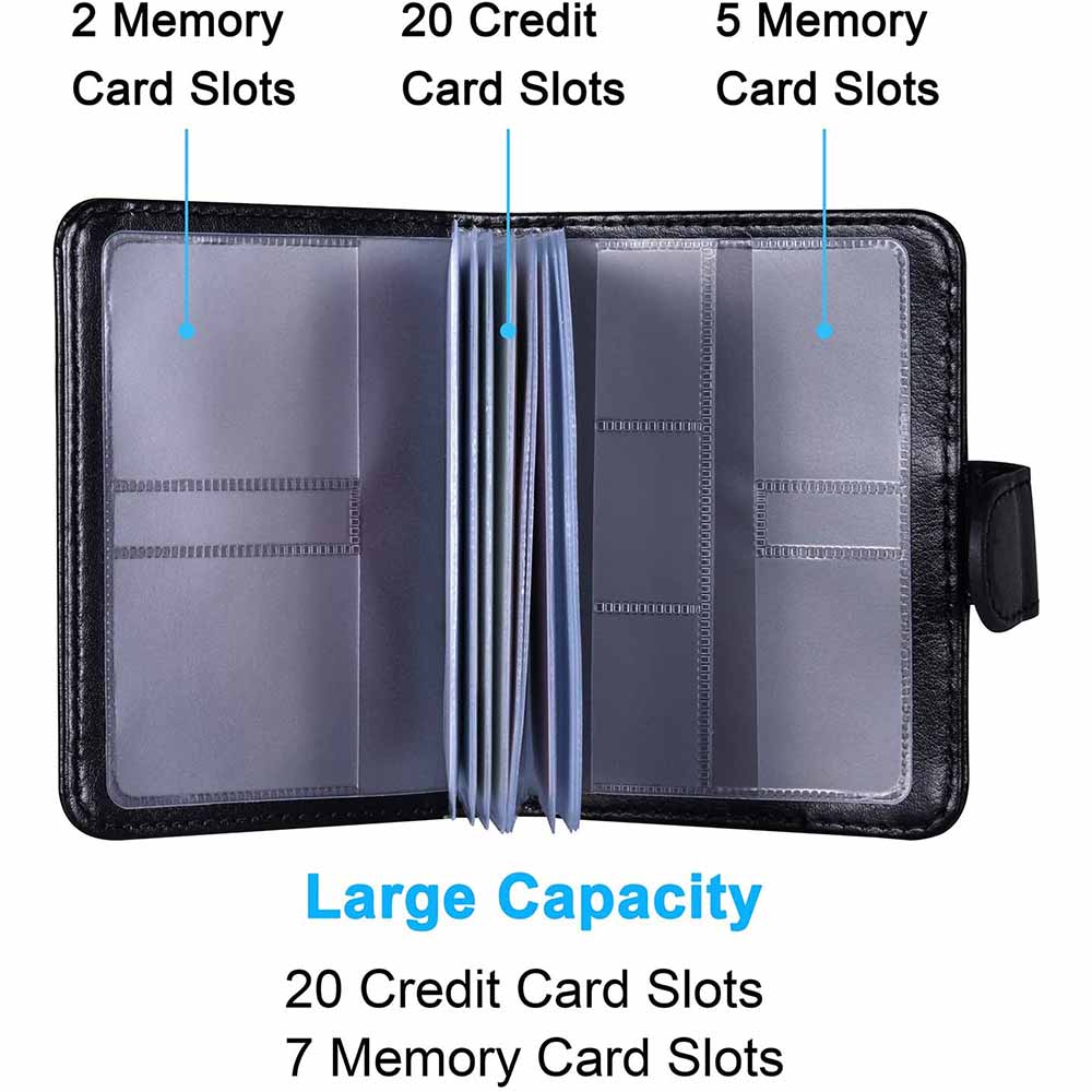 即納 カードケース カード収納 カードホルダー ブラック 縦型 20+7枚収納 磁気防止 スキミング防止 PUレザー 二つ折り マルチケース ポイント消化