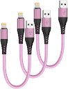 ライトニングケーブル 充電ケーブル 1-Ft/30cm 3本セット パープル 急速充電 データ転送 iPhone/iPad/iPod 対応 Lightning ...