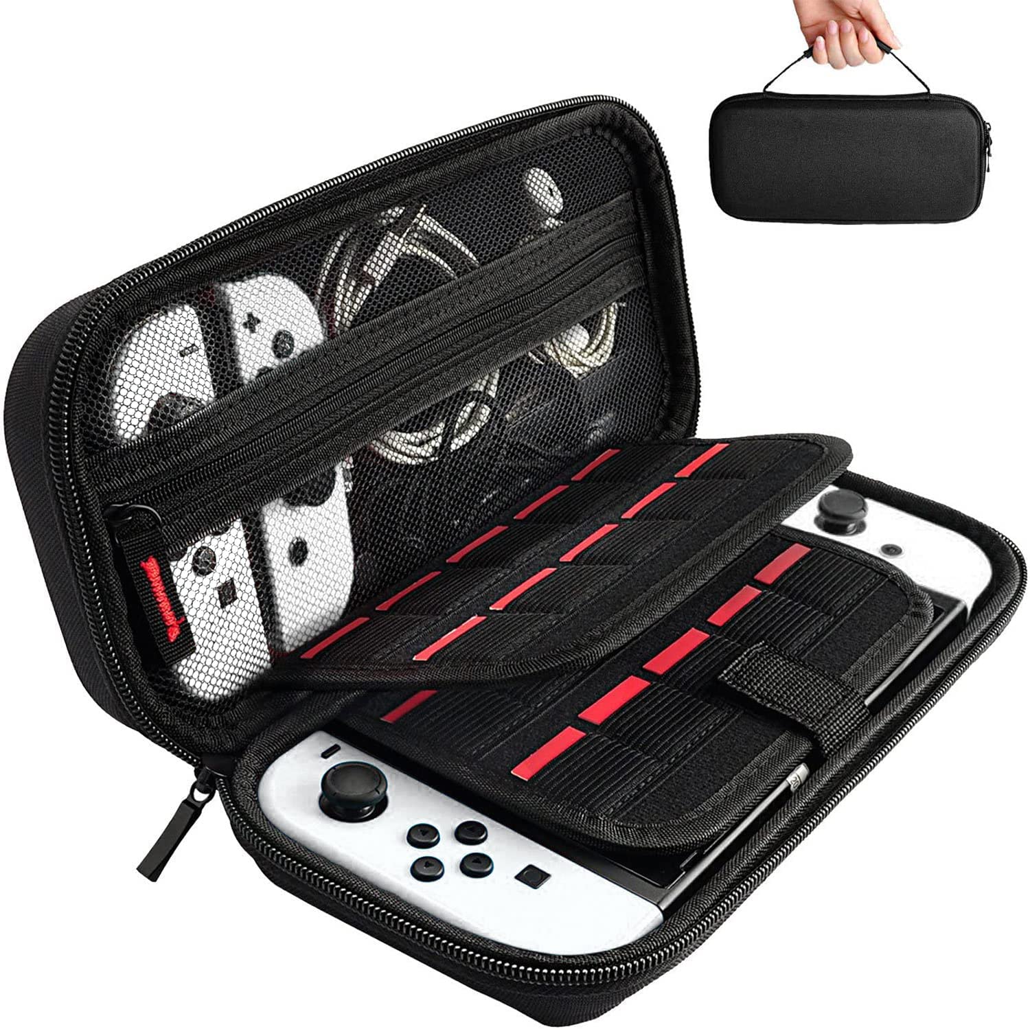 即納 任天堂 Nintendo Switch 有機ELモデル 対応 ケース カバー ブラック ケース 衝撃吸収 保護カバー あつ森 ACアダプター/20個カード...