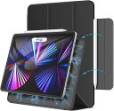 即納 iPad Air 第5世代 2022/第4世代 2020 case ケース カバー スタンド機能 手帳型 ブラック マグネットス吸着式 Pencil2対応...