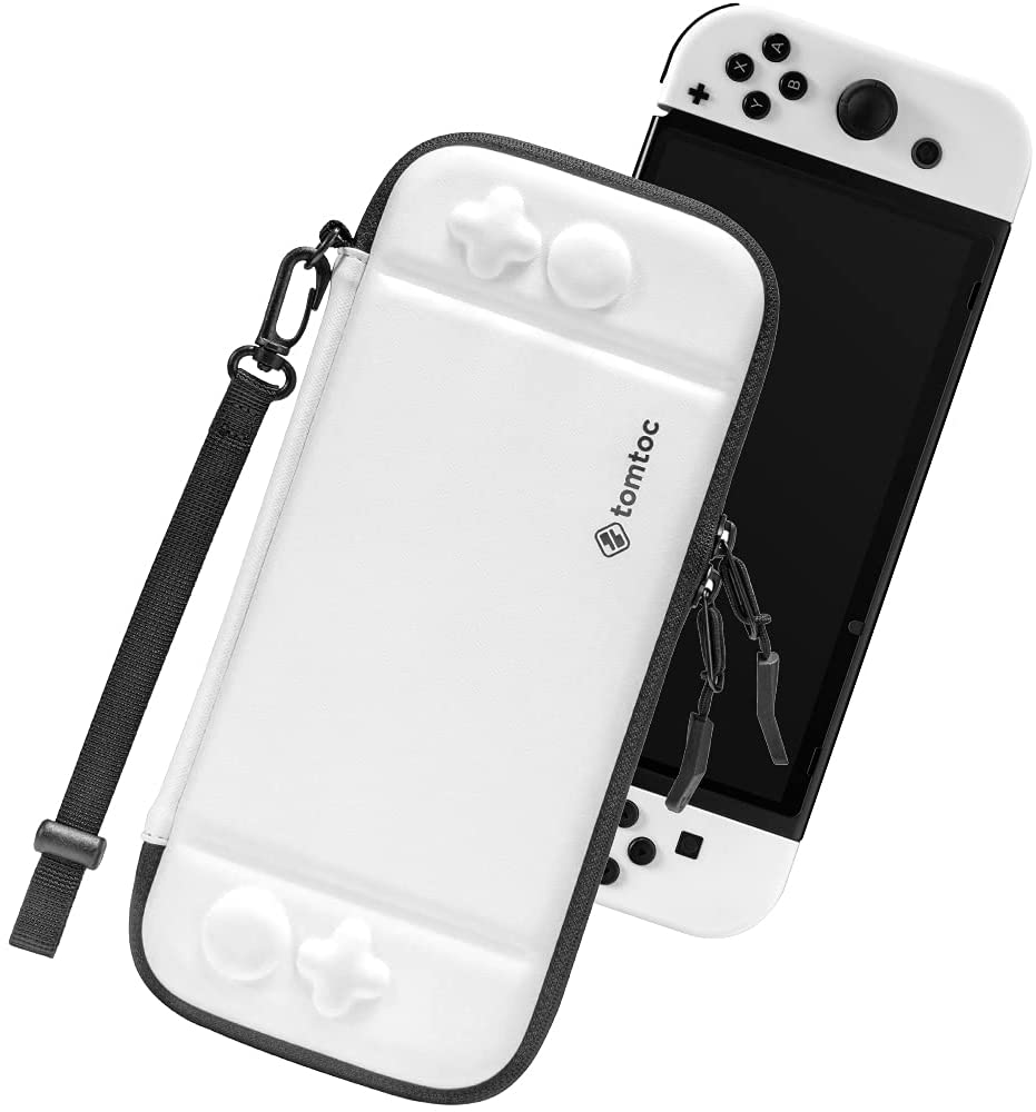 即納 任天堂 Nintendo Switch 有機ELモデル 対応 ケース カバー ホワイト 衝撃吸収 保護カバー あつ森 ゲームカード10枚収納 ジョイコン ...