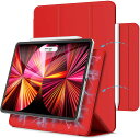 即納 iPad Air 第5世代 2022/第4世代 2020 case ケース カバー スタンド機能 手帳型 レッド マグネットス吸着式 Pencil2対応 ...