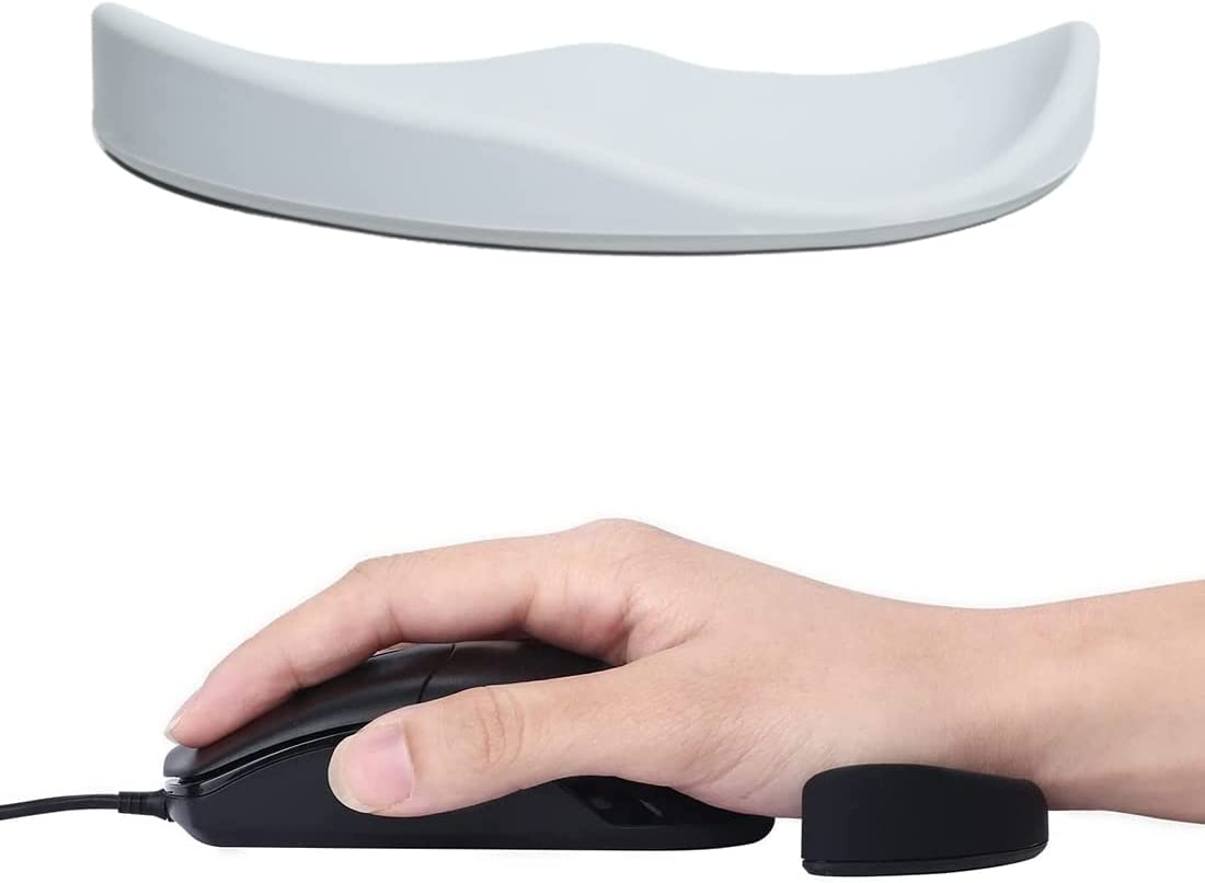 即納 リストレスト アームレスト 手首パッド 疲労低減 腱鞘炎対策 グレー 柔らかい冷却素材 人間工学 サポーター テレワーク パソコン 疲労低減 軽量 コンパ...