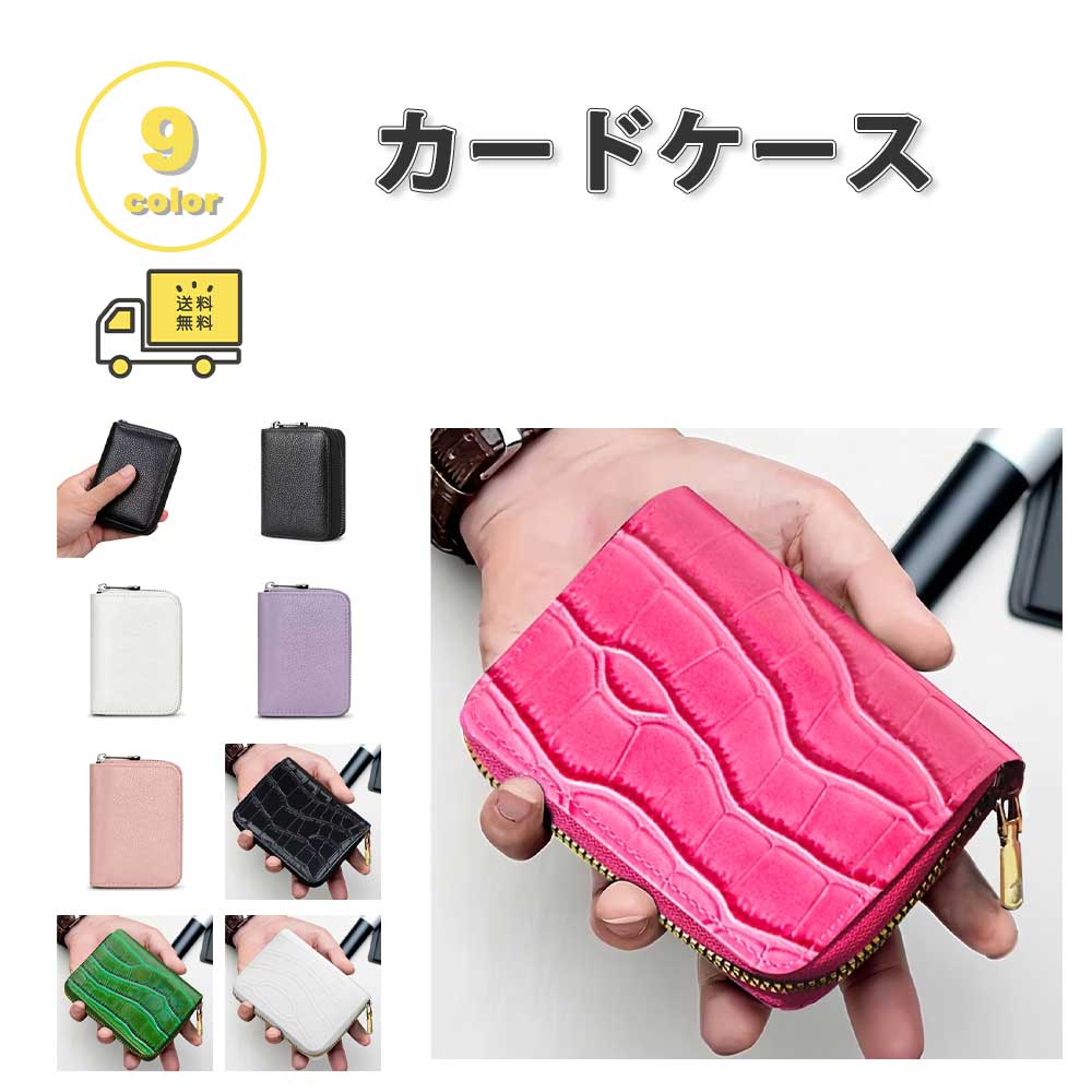 カードケース カード収納 PUレザー ジッパー付き カード収納 小型 全9色 メンズ レディース 家計管理 収納 ポイントカード 磁気防止 大容量