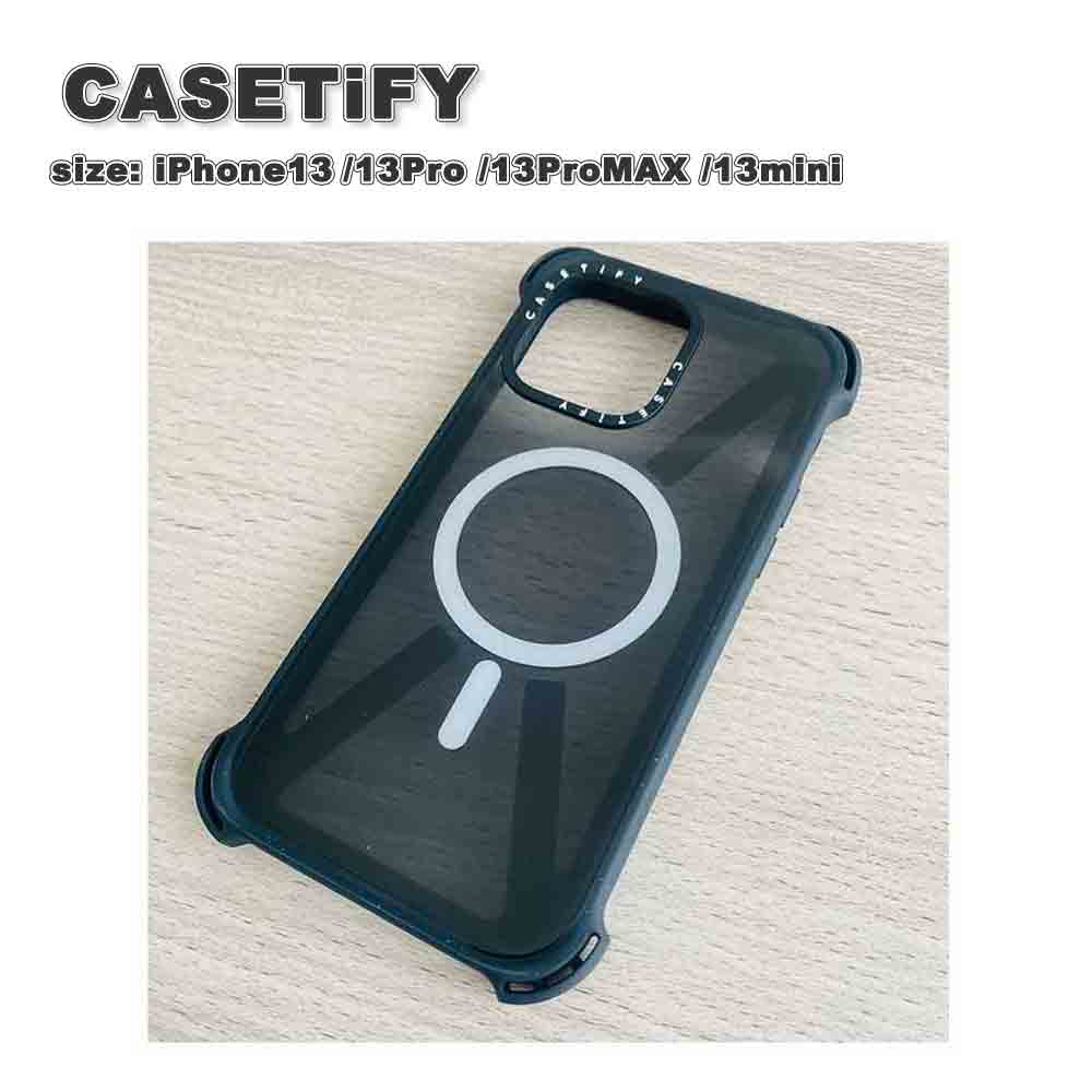 CASETiFY ケースティファイ バウンス ケース マグネット内蔵 耐衝撃 カバー iPhone13/13Pro/13ProMax/13mini ブラック 日本未発売