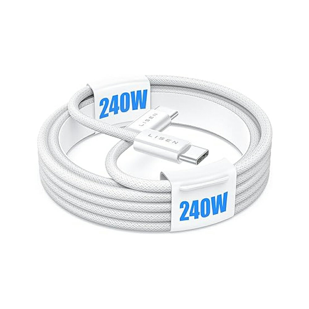 iPhone15 充電ケーブル タイプC USB-C & USB-C ケーブル 1.8m /1本 ホワイト 急速充電 データ転送 iPhone / MacBook / iPad /Google Pixel / Galaxy 対応