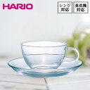 HARIO ハリオ 耐熱ティーカップ&ソーサー 透明 230mL 食洗機対応 熱湯使用可 電子レンジ対応 耐熱ガラス 日本製 アイス ホット 夏 冬 コーヒー 珈琲 coffee お茶 日本茶 紅茶 趣味 カフェ カフェ巡り 自宅カフェ キッチン用品 おしゃれ オシャレ 【TCSN-1T】