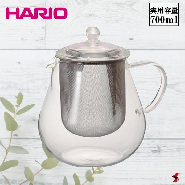 HARIO ハリオ リーフティーポット・クリア 700 700ml 450ml 透明 クリア 茶葉 お茶 紅茶 抽出 こだわり 香り あじわい 淹れたて 電子レンジ対応 ホット 冬 アイス 夏 食洗機対応 熱湯使用可 耐熱ガラス ポット 急須 シンプル オシャレ おしゃれ 【CHC-70T】【4977642091894】