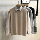 【GW限定15%OFFクーポン有】セーター メンズ 秋冬 新作 折り襟 ニット トレンド カジュアル イケメン インナー