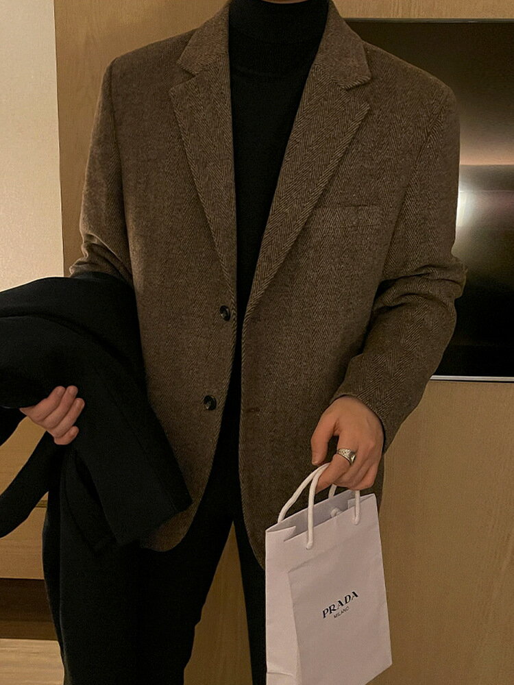 【P10&最大600円OFF】スーツ メンズ 冬 厚手 高級感 ゆったり トレンド カジュアル スタイリッシュ アウター