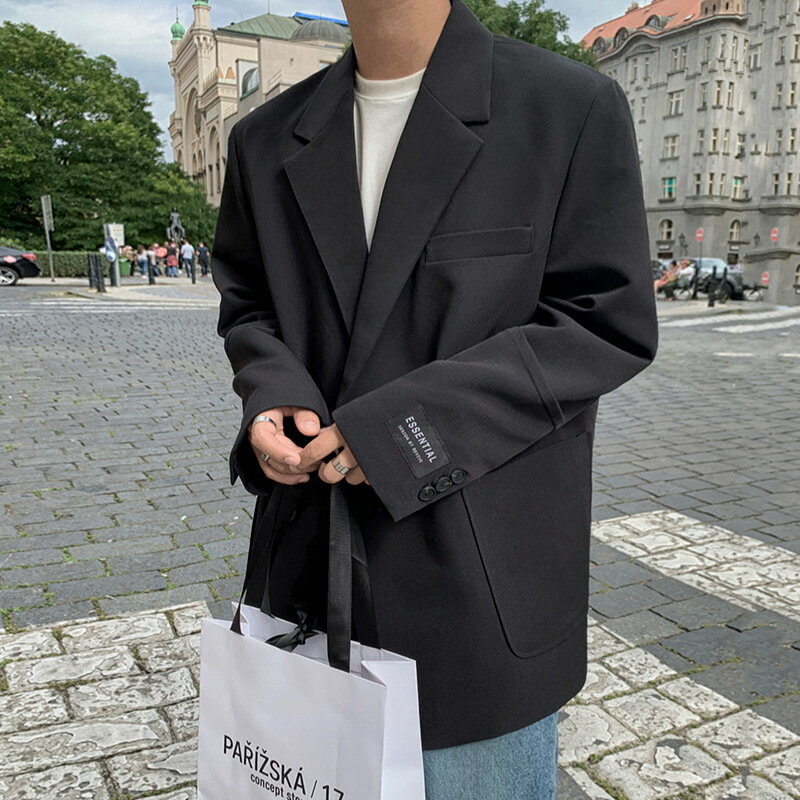 【まとめクーポン2000円最大利用可能】スーツジャケット メンズ 秋 カジュアル ワイドシルエット シンプル スタイリッシュ