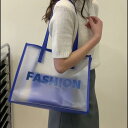 【最大2000円OFFクーポン有】トートバッグ レディース 透明 夏 大容量 手提げバッグ シンプル(4)