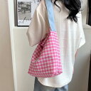 トートバッグ チェク柄 新作 大容量 シンプル 通勤 学生 授業
