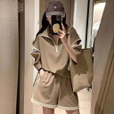 スウェット ショートパンツ セットアップ ファッション カジュアル スポーツウェア レディース 春夏 新作 ジップ ワイドパンツ 個性的なデザイン