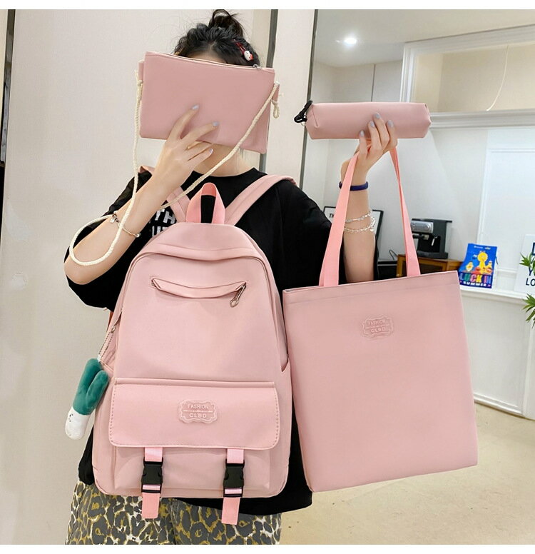 【最大2000円まとめクーポン利用可】[リュックサック] 中小学生用 女子 大容量 軽量 人気 ポッケト 使いやすい 耐久性 純色 カジュアル デザイン 耐水性 ナイロン素材 学校用 学習用バックパック 通学バッグ スポーツ用バッグ 収納力抜群