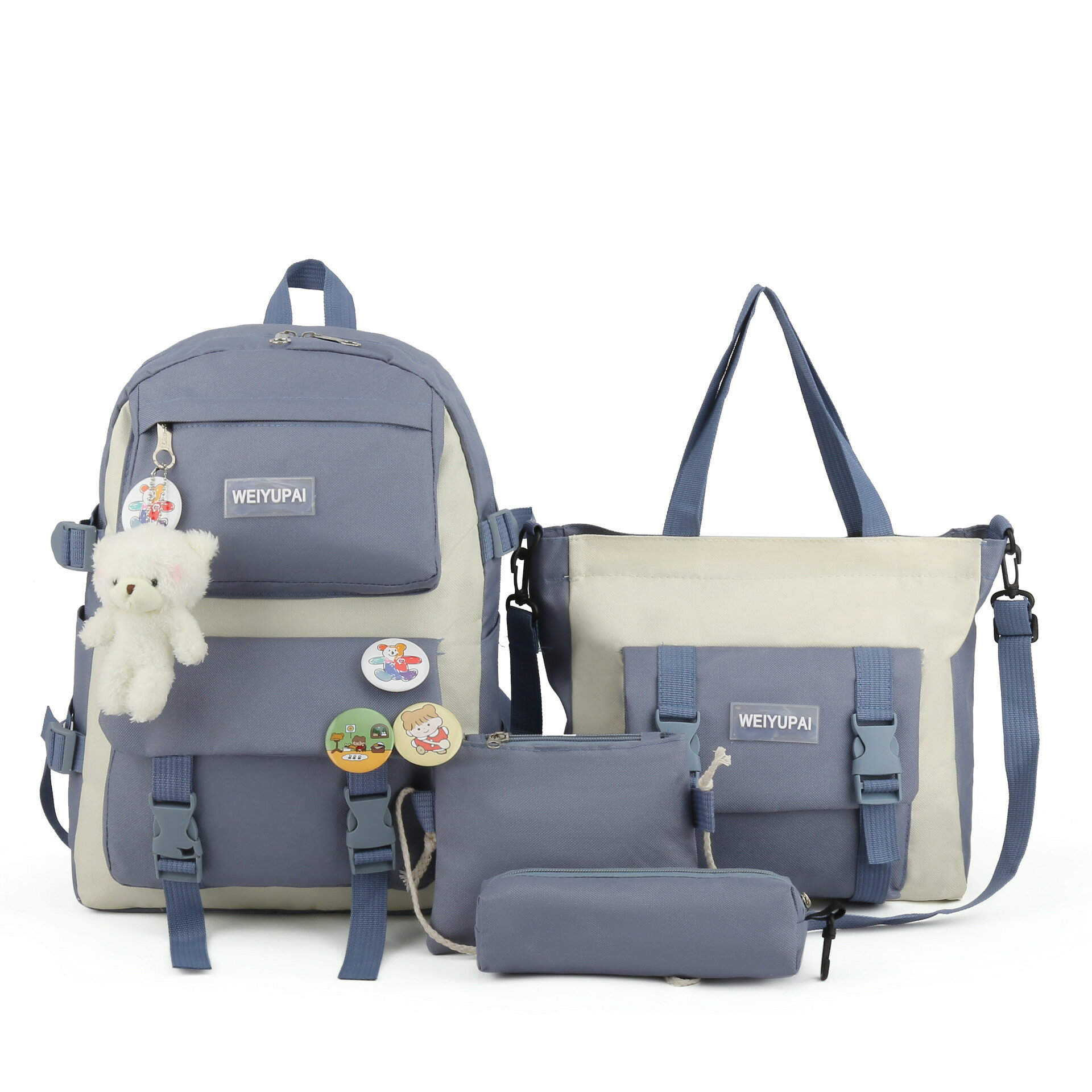 [初売り全品10%OFF1/8迄] 学生用 バックパック 女子 韓国風 多機能 大容量 帆布 鞄 人気 ポッケト 耐久性 使いやすい 初中高生 用 軽量 通学 リュックサック おしゃれ デザイン 色: 多彩 サイズ: 標準のサムネイル