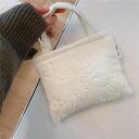 【GW限定15%OFFクーポン有】布バッグ白色 小香風 刺繍 棉 手提げ スマホポーチ 可愛い 手提げ ライン ゼッケン 耐久性 人気 使いやすい ポケット付き 小物入れ おしゃれ デザイン 厚手(4)