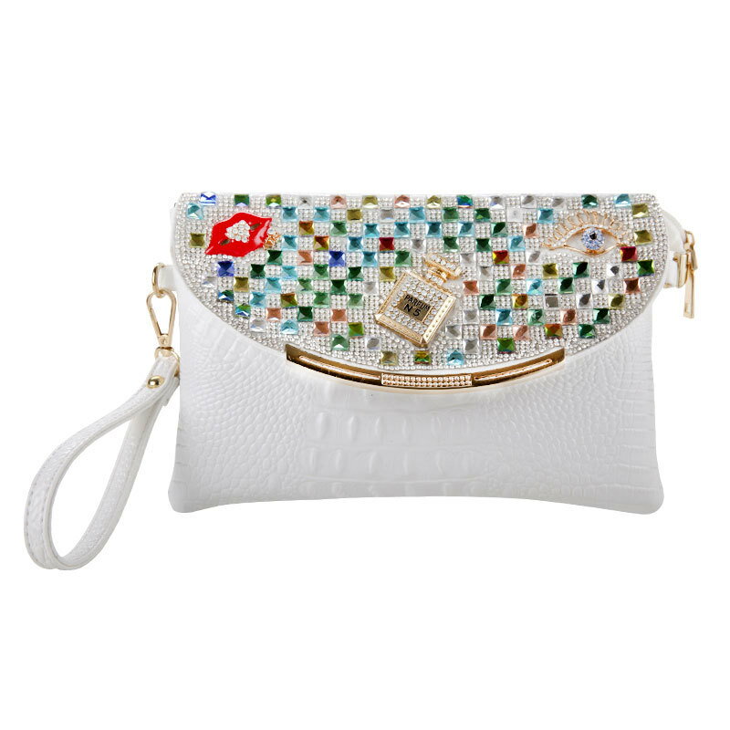 クラッチバッグ レディース 鑽石付き 信封型 人気 ポッケト 耐久性 使いやすい 晩宴用 水 ハンドバッグ 小型 シンプル 女性用