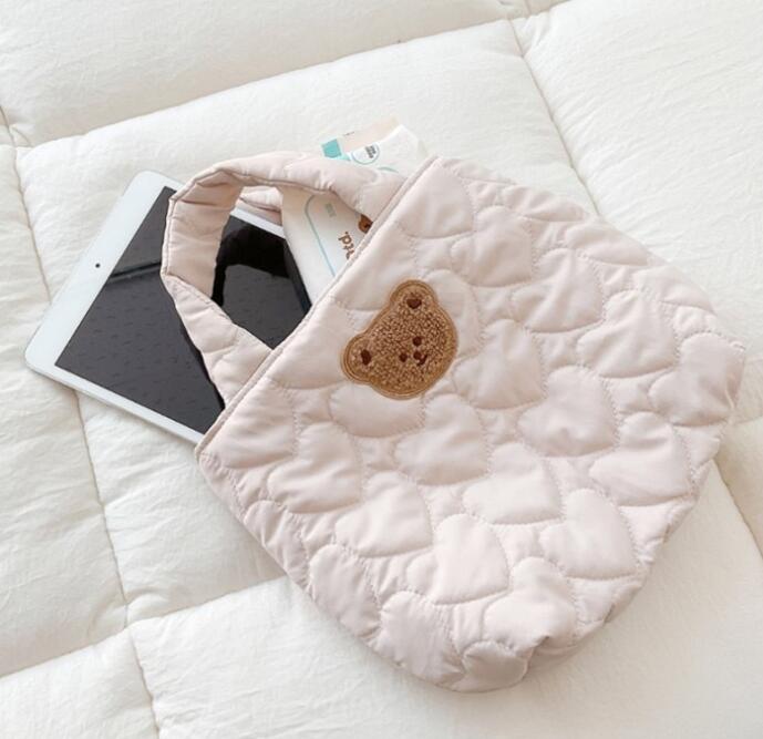 大容量 マザーバッグ ハンドバッグ 収納袋 3色 キャメル ホワイト ピンク 軽量 多機能バッグ