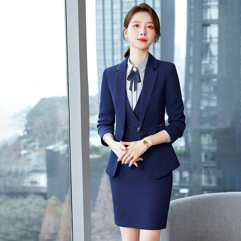 【最大2000円まとめクーポン利用可】スーツ セットアップ 女性 春秋用 ビジネス スーツ 仕事服 ホテル勤務 2807