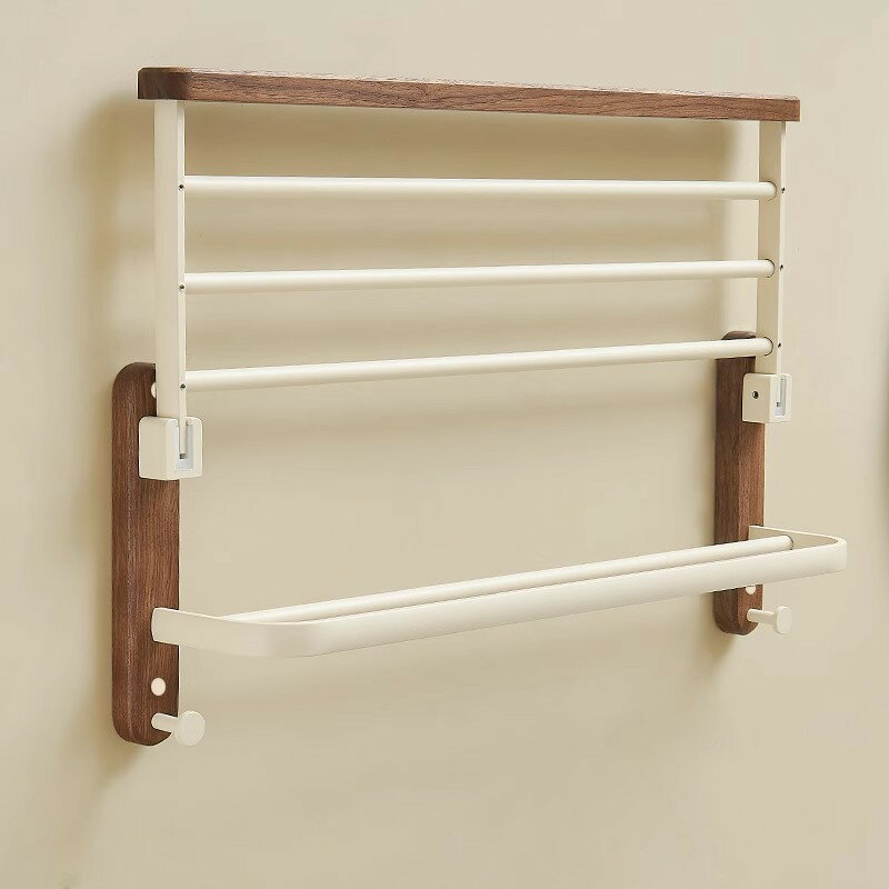 【最大21％OFF夏セールまとめクーポン有】置物ラック 洗面所用 木製 バスタオル架 スタイリッシュデザイン 簡単取り付け 防水 浴室用収納 日用雑貨 家具 便利