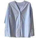 【最大2000円OFFクーポン有】長袖 シャツ レディース Vネック フランス風 シンプル デザイン 大人 カジュアル 春夏 こなれ感