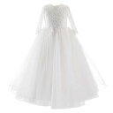 【GW限定15%OFFクーポン有】女の子 用 パーティー ドレス 長袖 レース フラワー キッズ ガーリー ピンク おしゃれ ワンピース