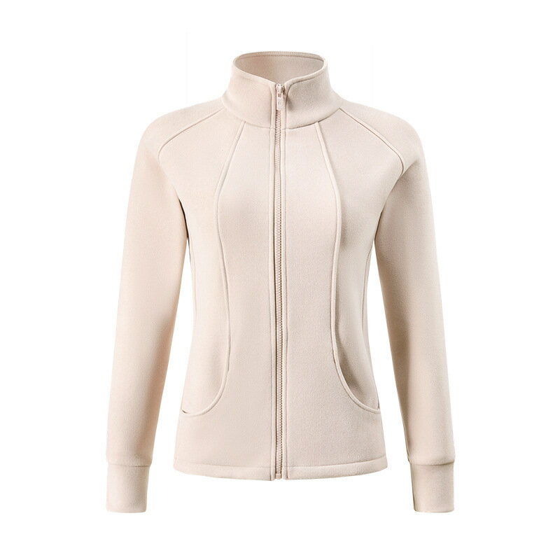 【最大2000円まとめクーポン利用可】スウェット レディース 秋冬 裏起毛 スリム ダブルフリース ジップアップ ヨガウェア スポーツウェア