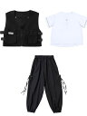 【最大2000円OFFクーポン有】ストリート ダンス 衣装 子供用 クール 男の子 hiphop ヒップホップ ベスト セットアップ 女の子 サマー