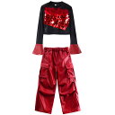 【最大2000円OFFクーポン有】ジャズダンス 衣類 女児 レザー コスチューム 演出 ストリートダンス ステージ 服 ジャズ 女団 用