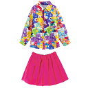 【最大2000円OFFクーポン有】衣装 子供 ララ・ダンス 80年代風 レトロ 花柄シャツ 小学生 幼稚園 パフォーマンス用