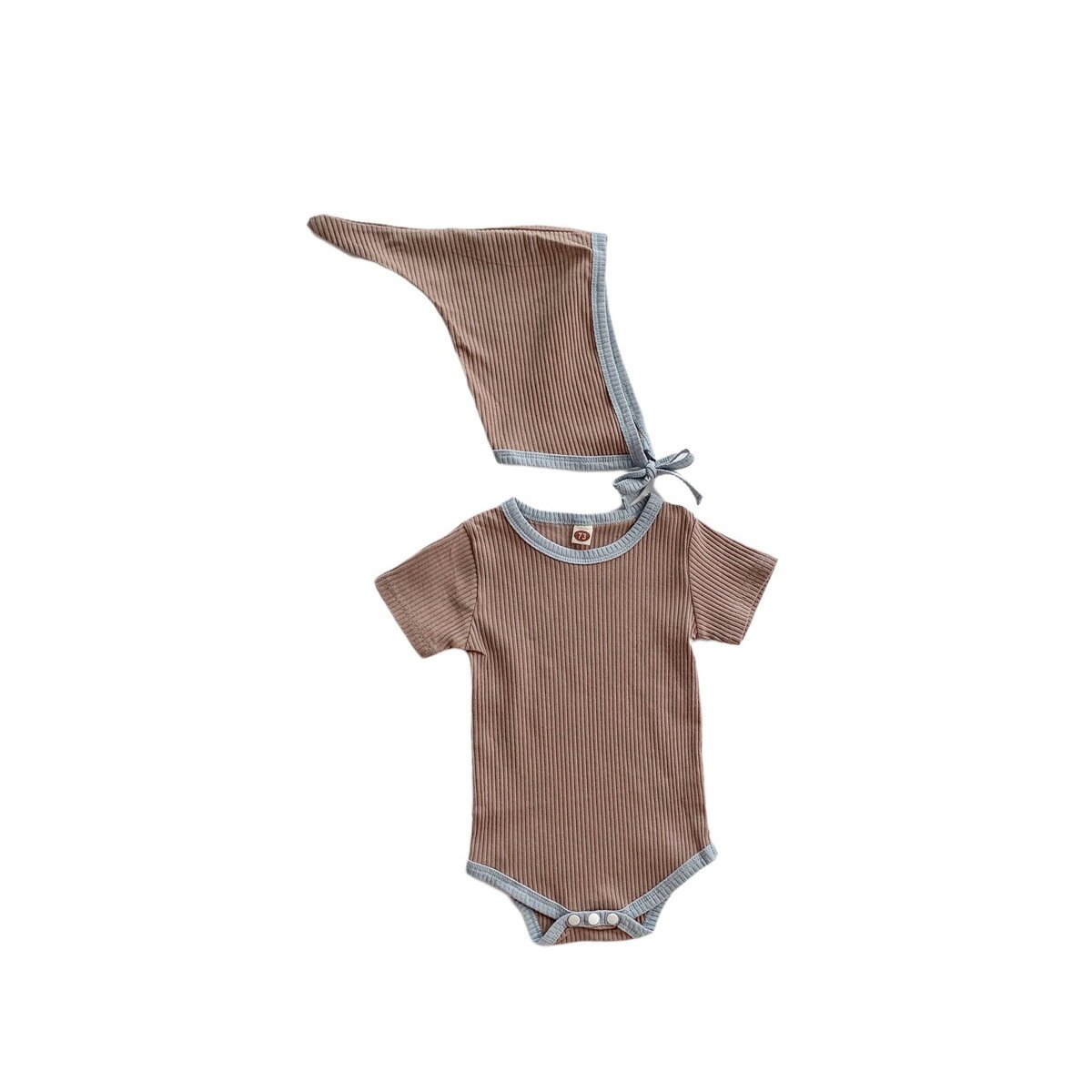 【最大2000円まとめクーポン利用可】ベビー服 半袖 ボディスーツ 新生児 ベビー つなぎ 韓国風 夏用 ハーフスリーブ キャップ付き