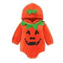 【最大15%OFFお買い物マラソン限定】ベビー服 ハロウィン コスプレ パンプキンロンパース 長袖 おしゃれ 可愛い 出産祝い